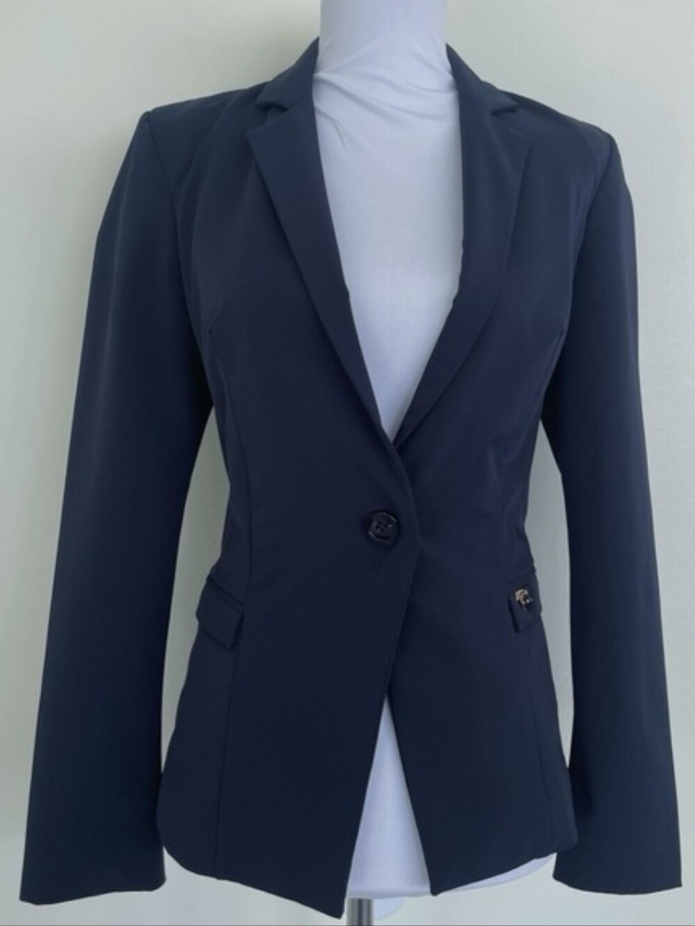 Elisabetta Franchi Navy Blazer Jacket, Made in Italy 40